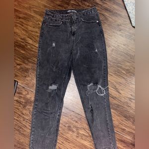 Wild Fable Distressed Black Mom Jeans, size 8